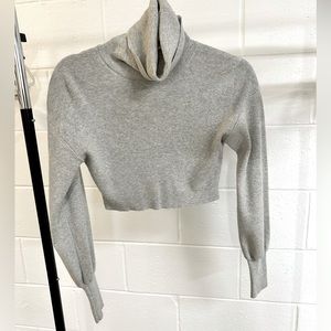 like new wool + cotton mock neck cropped sweater from Wilfred, bought at Aritzia